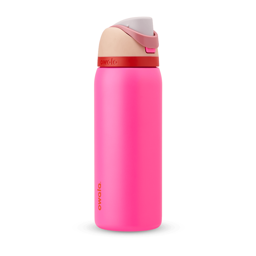 Owala FreeSip 32oz Stainless Steel Insulated Water Bottle – Can You See Me? (Tan/Pink)
