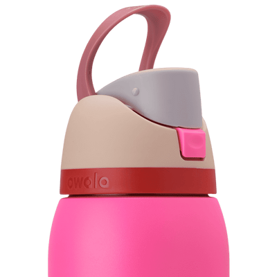 Owala FreeSip 24oz Stainless Steel Insulated Water Bottle – Can You See Me? (Tan/Pink)