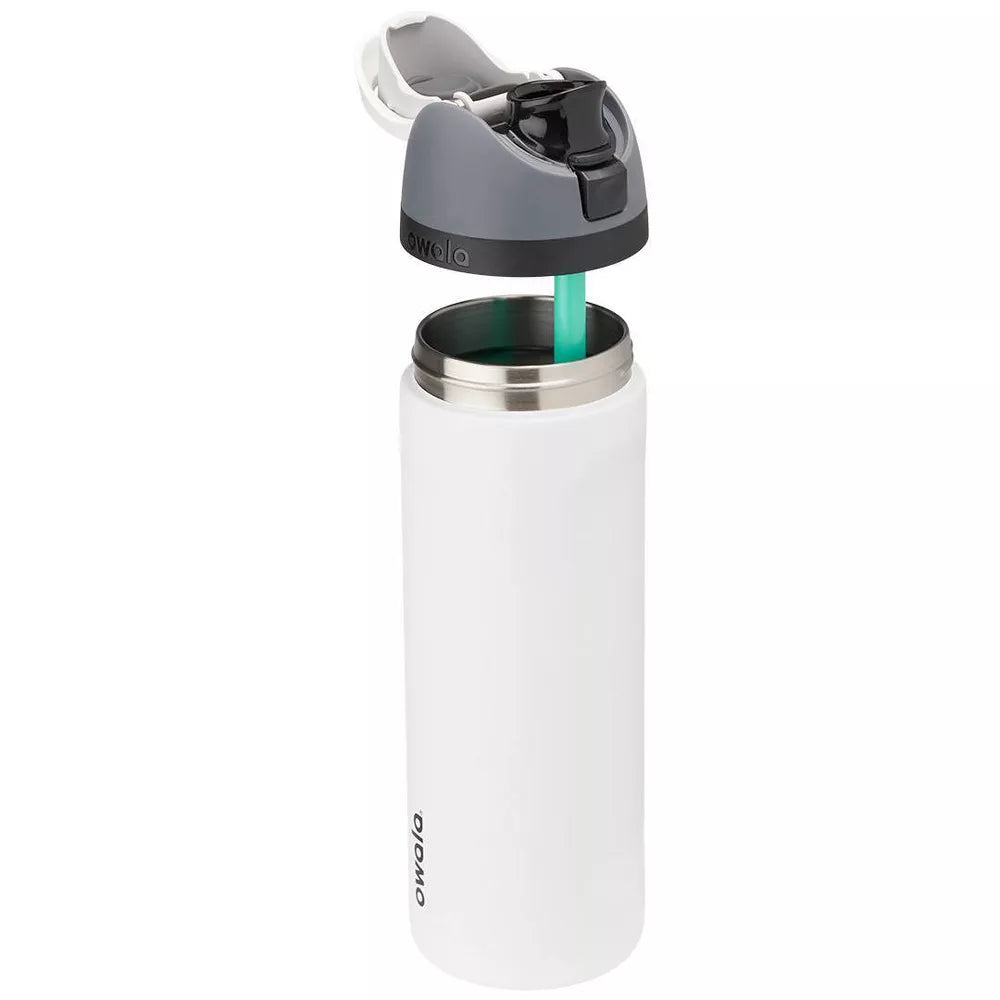 Owala FreeSip 32oz Stainless Steel Insulated Water Bottle – Sleek (Black/Steel)